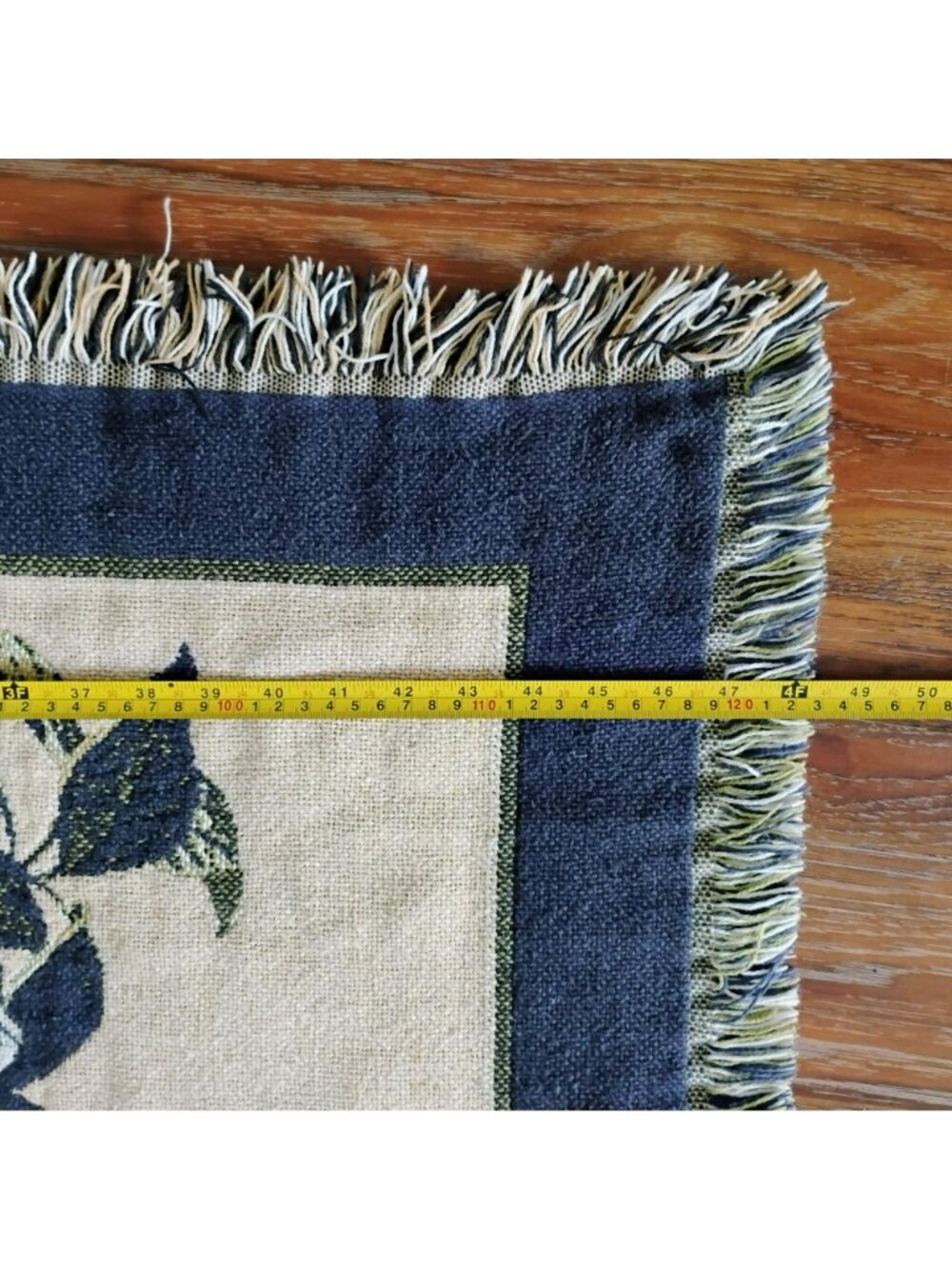 Vintage Williamsburg Goodwin Weavers Tapestry Throw Blanket, Magnolia Flowers - Picture 5 of 8